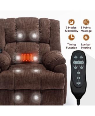 Power Lift Recliner Chair for Heavy People with Dual Motors, Heat & Massage, 350 LBS Capacity Recliner-Maison Boucle