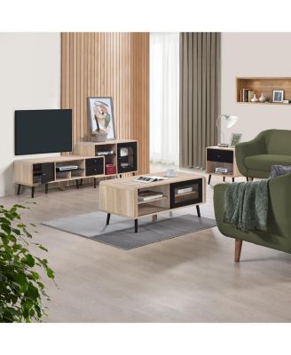 Nathan Mid Century Modern Coffee Table with Storage Shelf