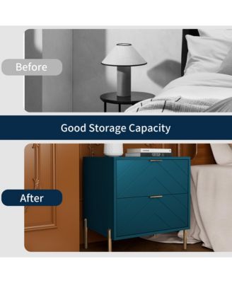 2-Drawer Nightstand With Elegant Design