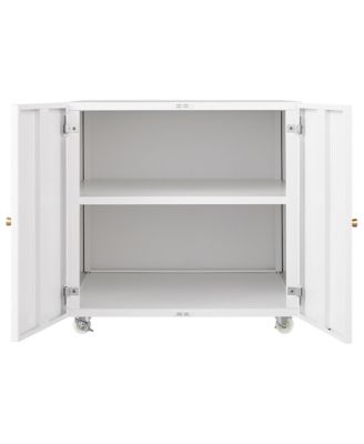 Metal Filing Storage Cabinet Mobile Printer Tables for Small Spaces with Adjustable Shelf and Wheels for Home Office