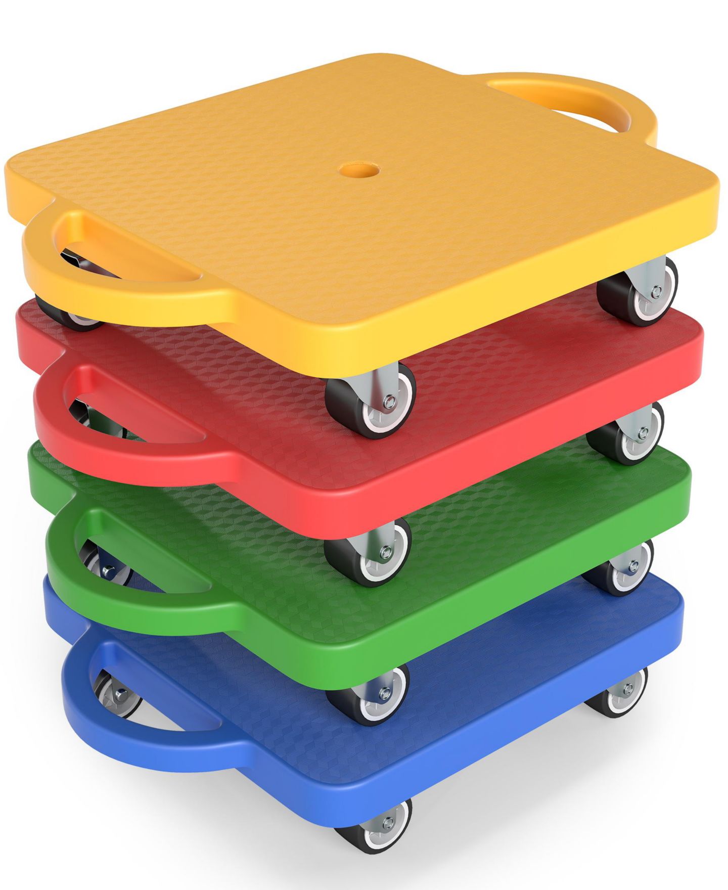 Детские игрушки SUGIFT 4-Pack Kids Sitting Scooter Board Set with Non-marring Casters, 220 lbs Capacity, Ages 3+ — фото 1