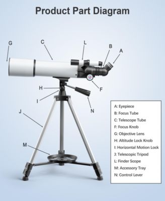 Telescope 80mm Aperture 500mm Refractor Portable Astronomical Telescope for Adults Kids Beginners with Tripod and Accessories