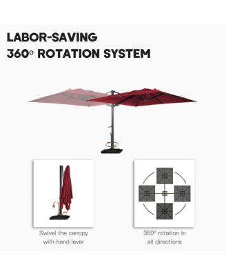 10 ft. 360 ° Rotation Outdoor Patio Cantilever Umbrella Square with Base
