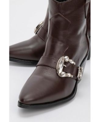 Any Leather Buckle Boot (Women)