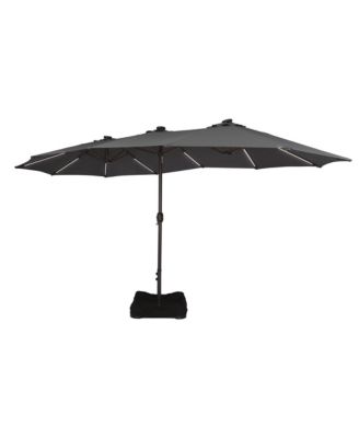 15 ft. Outdoor Rectangular Crank Market Umbrella Patio Umbrella