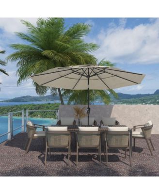 3-Tier Patio Umbrella with Led Lights 10ft Outdoor Patio Table Umbrella Large Umbrella Pool Umbrella For Deck, Pool, Garden, Patio