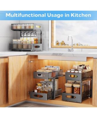 2 Pack Under Sink Organizer+ 1Pack Under Sink Organizer