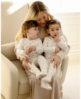 Baby Girls "Blissful Blossoms" Crossover Neckline Footie