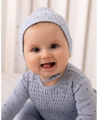 2 Piece Baby Boys "Blueberries" 100% Cotton Smocked Footie Set