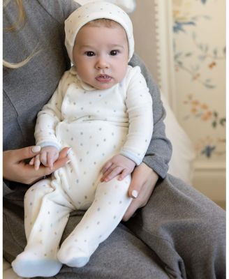 2 Piece Baby Boys "Playful Dots" Velour Footie Set