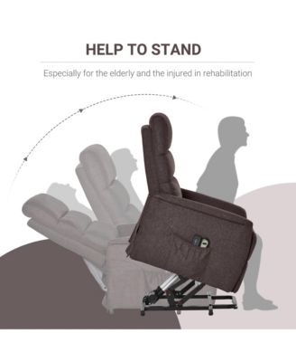 Power Lift Chair with Vibration Massage with Remote Control, Side Pockets,