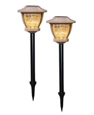 2-Pack Solar Wave Glass-Style Super Bright LED Path Lights