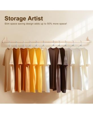 Heavy Duty Plastic Notched Hangers White 60 Pack