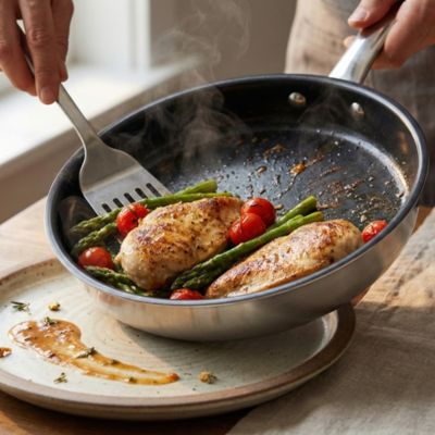 Maestro Nonstick Stainless Steel Frying Pan 9.5" - 5-ply