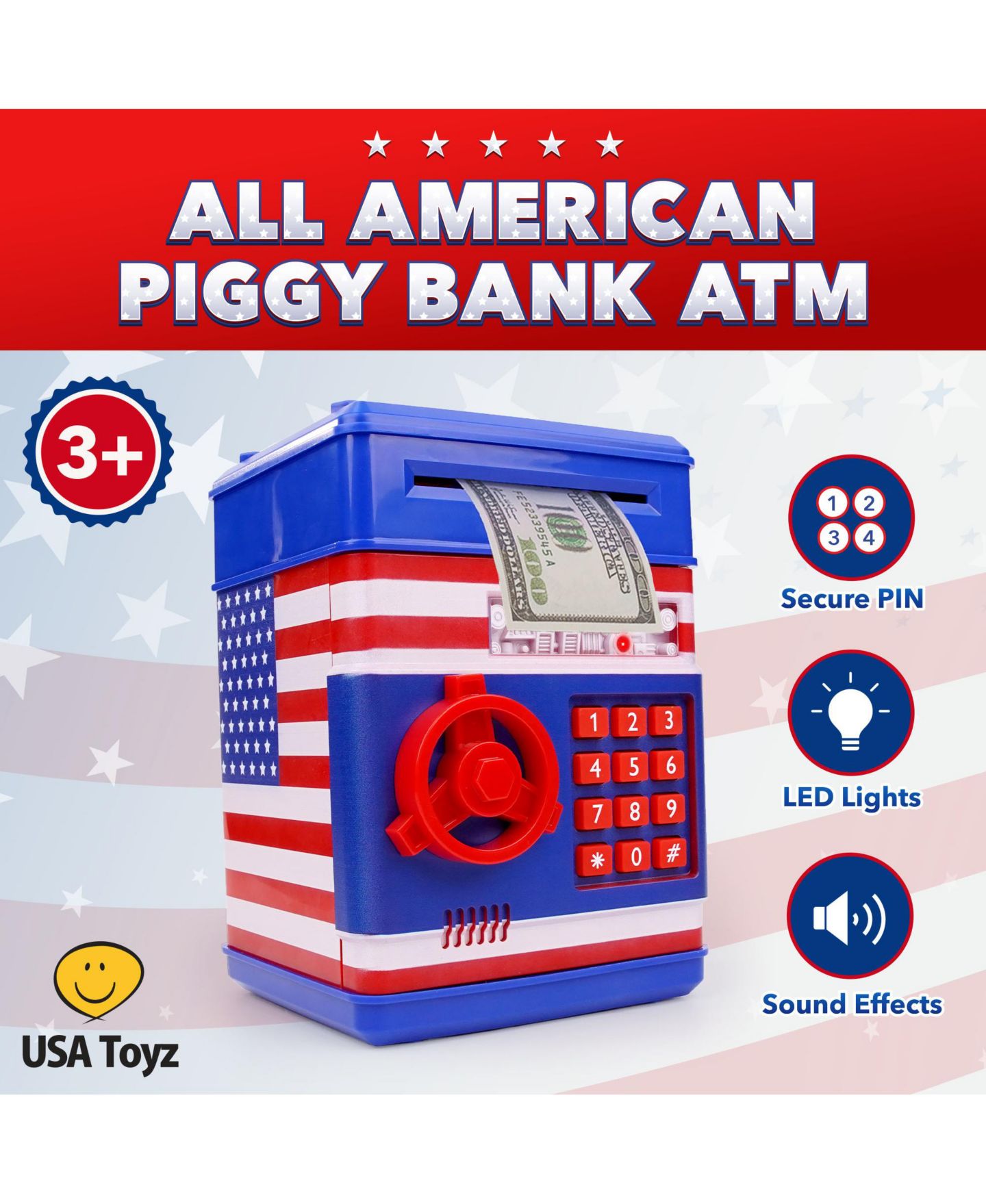Детская игрушка USA Toyz All-American Electronic Money Bank, Ages 3+ — фото 3