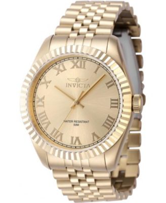 Men's 47406 Specialty Quartz 3 Hand Gold Dial Watch