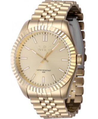 Men's 47491 Specialty Quartz 3 Hand Gold Dial Watch