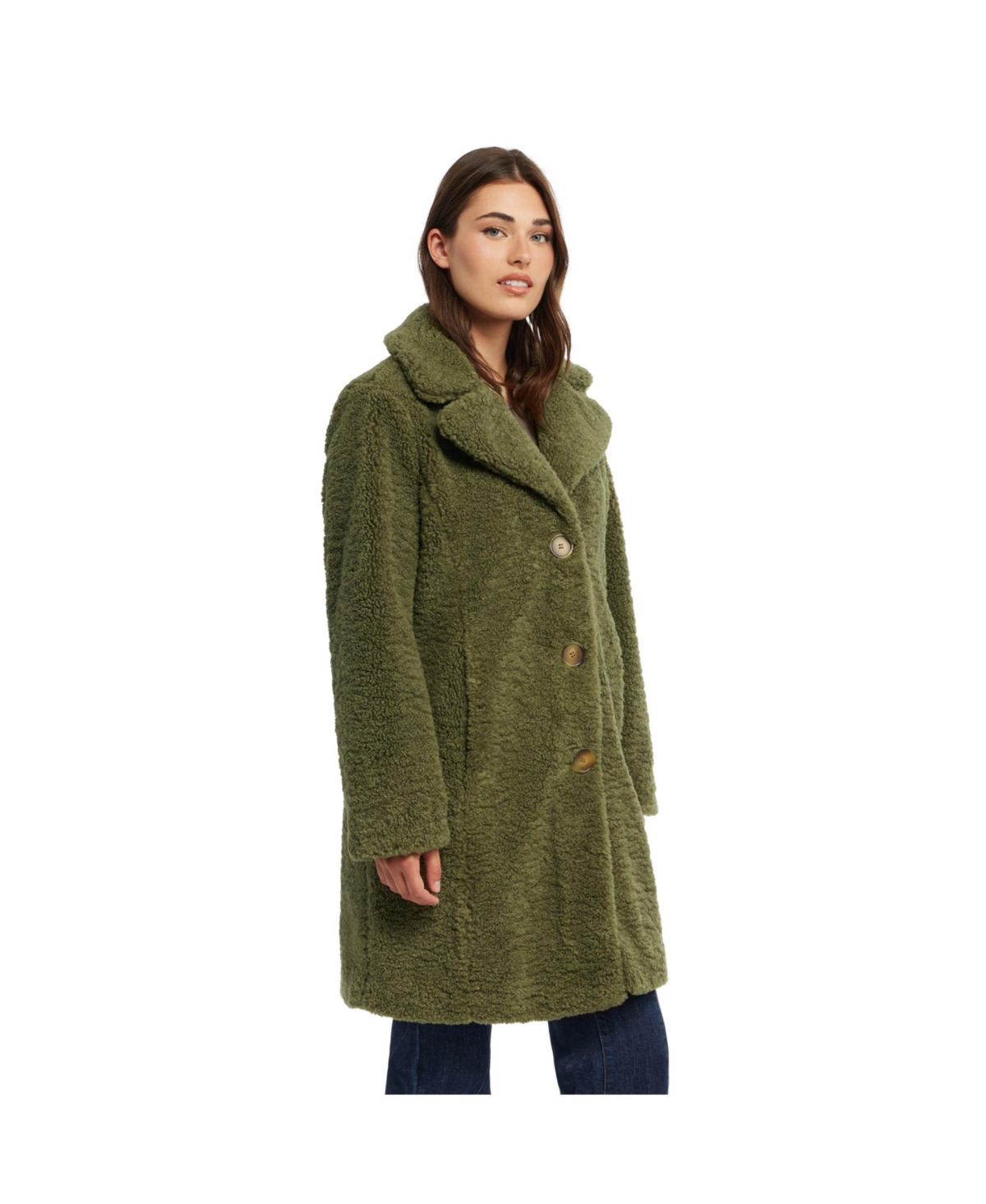 Women's Teddy Coat with Notch Collar