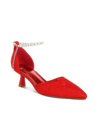 Womens Laika Lace Kitten Heel Sandals