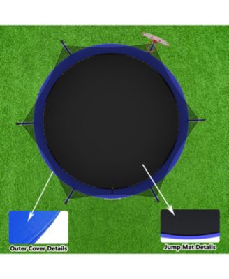 Streamdale 14FT Kids Trampoline with Safety Net, Basketball Backboard, and Ladder