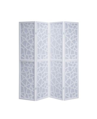 Giyano 4 Panel Screen Room Divider, White