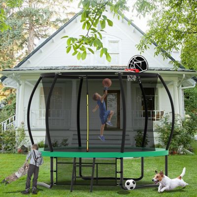 Streamdale 10FT Pumpkin Style Trampoline with Safety Net and Ladder