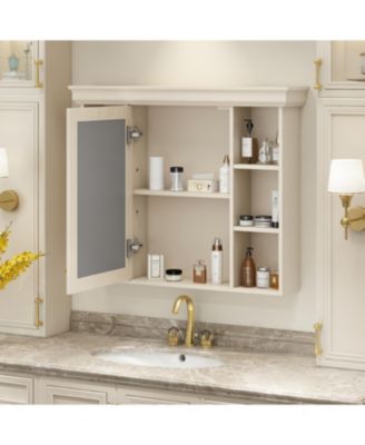 Streamdale 35" Blue Wall-Mounted Bathroom Cabinet with Mirror