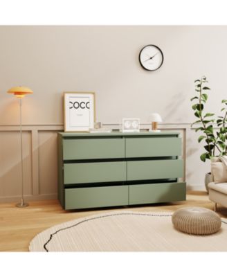 Streamdale green Large 6 drawers chest of drawer dressers table