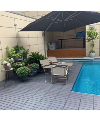 Interlocking Deck Tiles, 44 Pack, 12" Dark Grey, Waterproof Outdoor Patio