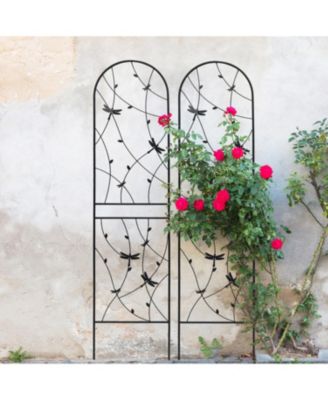 2-Pack Metal Garden Trellis 86.7" Black