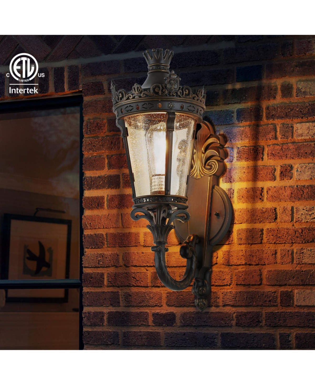 Streamdale Furniture Vintage Outdoor Wall Sconce with Clear Glass for Patio & Entryway