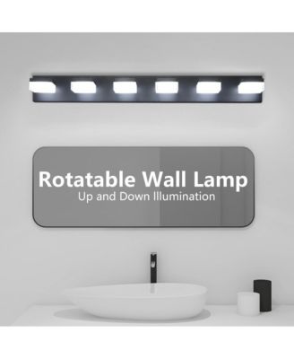 Modern 6-Light Black LED Vanity Mirror Light Fixture
