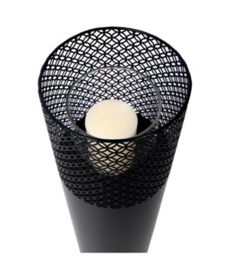 Industrial Decorative Lantern Columns with Candles Set of 2