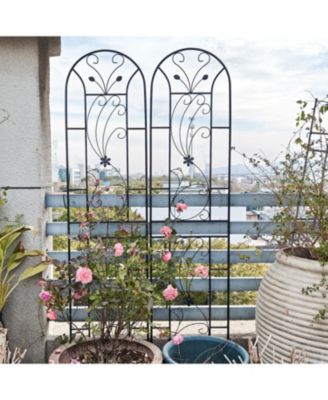Streamdale 4-Pack Metal Garden Trellis, 86,7" x 19,7", Rustproof, Black