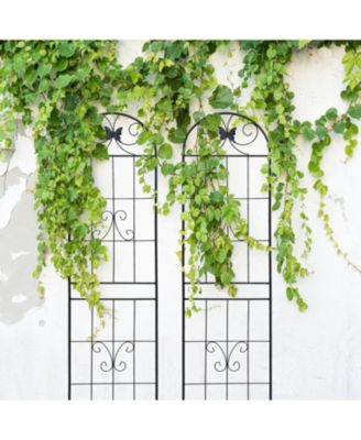 Streamdale 4-Pack Metal Garden Trellis, 86,7" Rustproof, Black