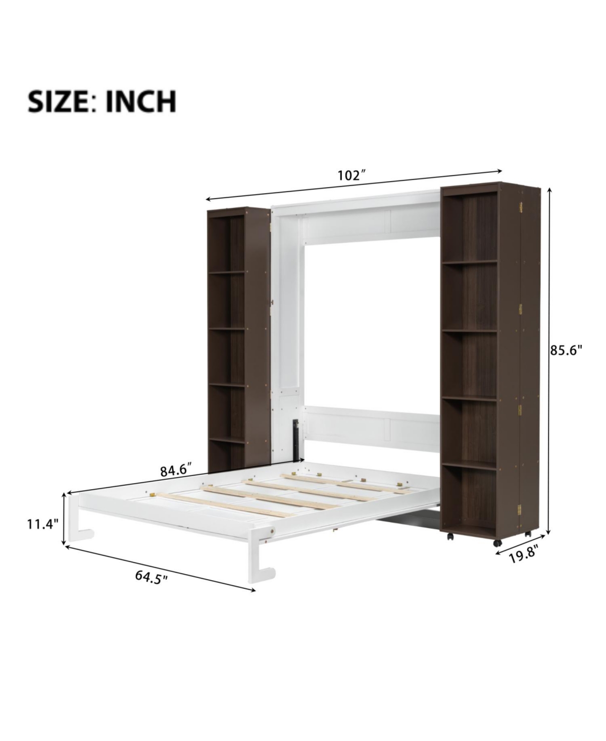 Streamdale Furniture Queen Murphy Bed Wall with Storage Doors
