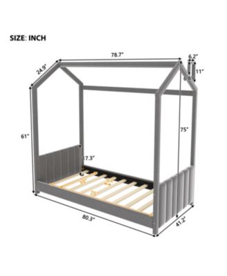 Twin Size House Bed Wood Bed