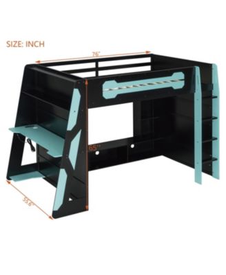 Loft Bed with Desk & Shelves