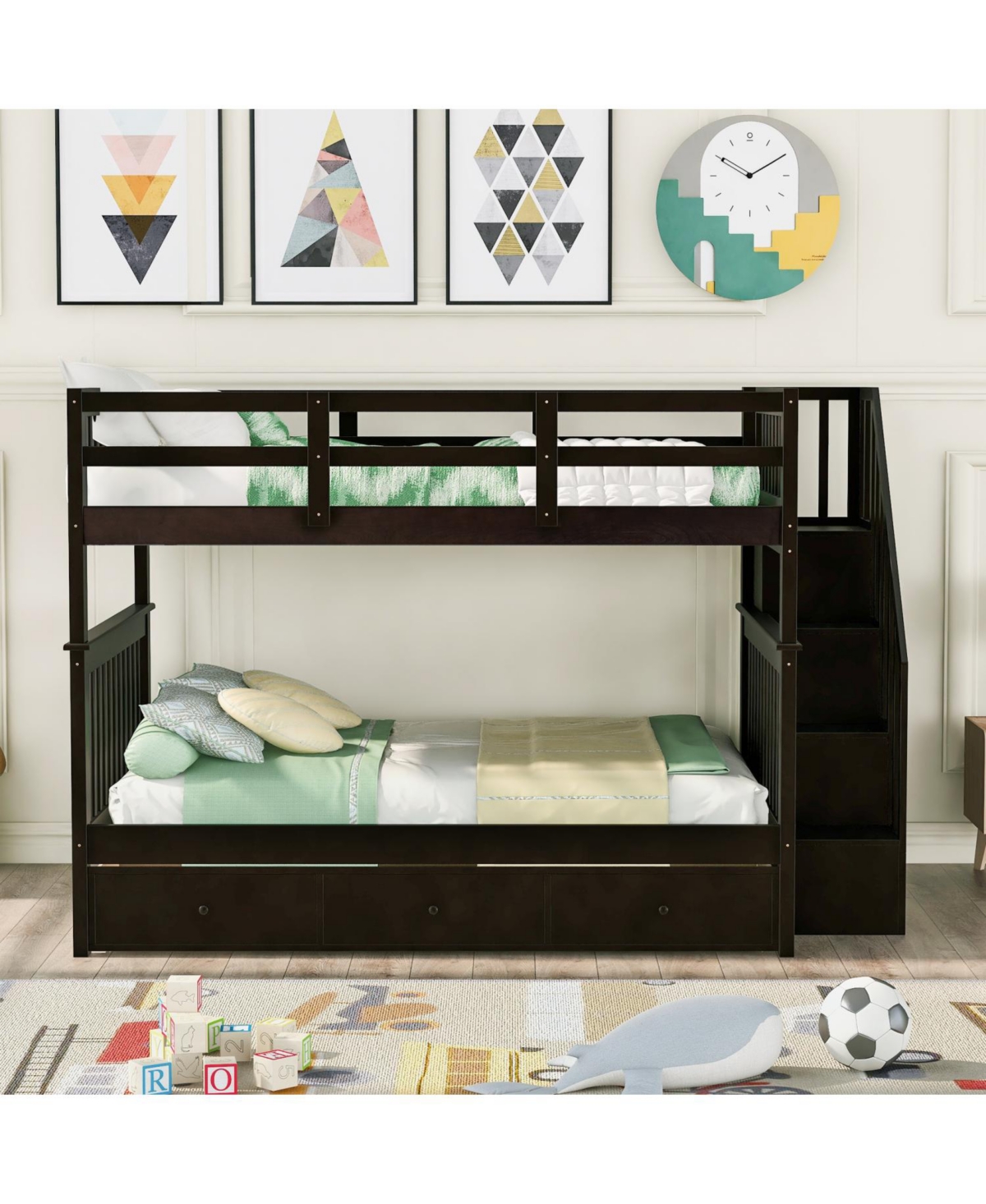 Streamdale Furniture Stairway Bunk Bed with Drawer & Storage