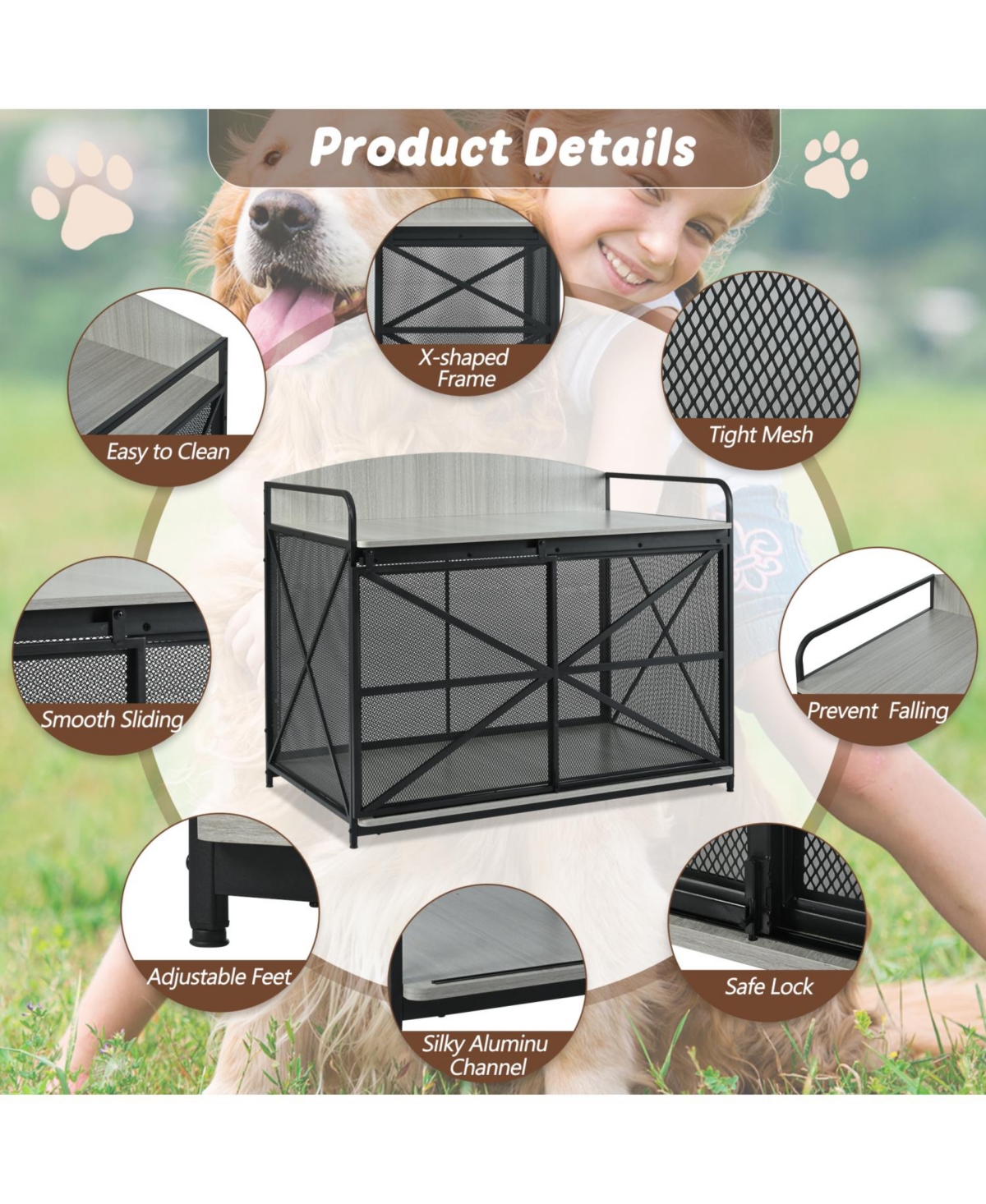 Streamdale Furniture Dog Crate Furniture - Farmhouse End Table