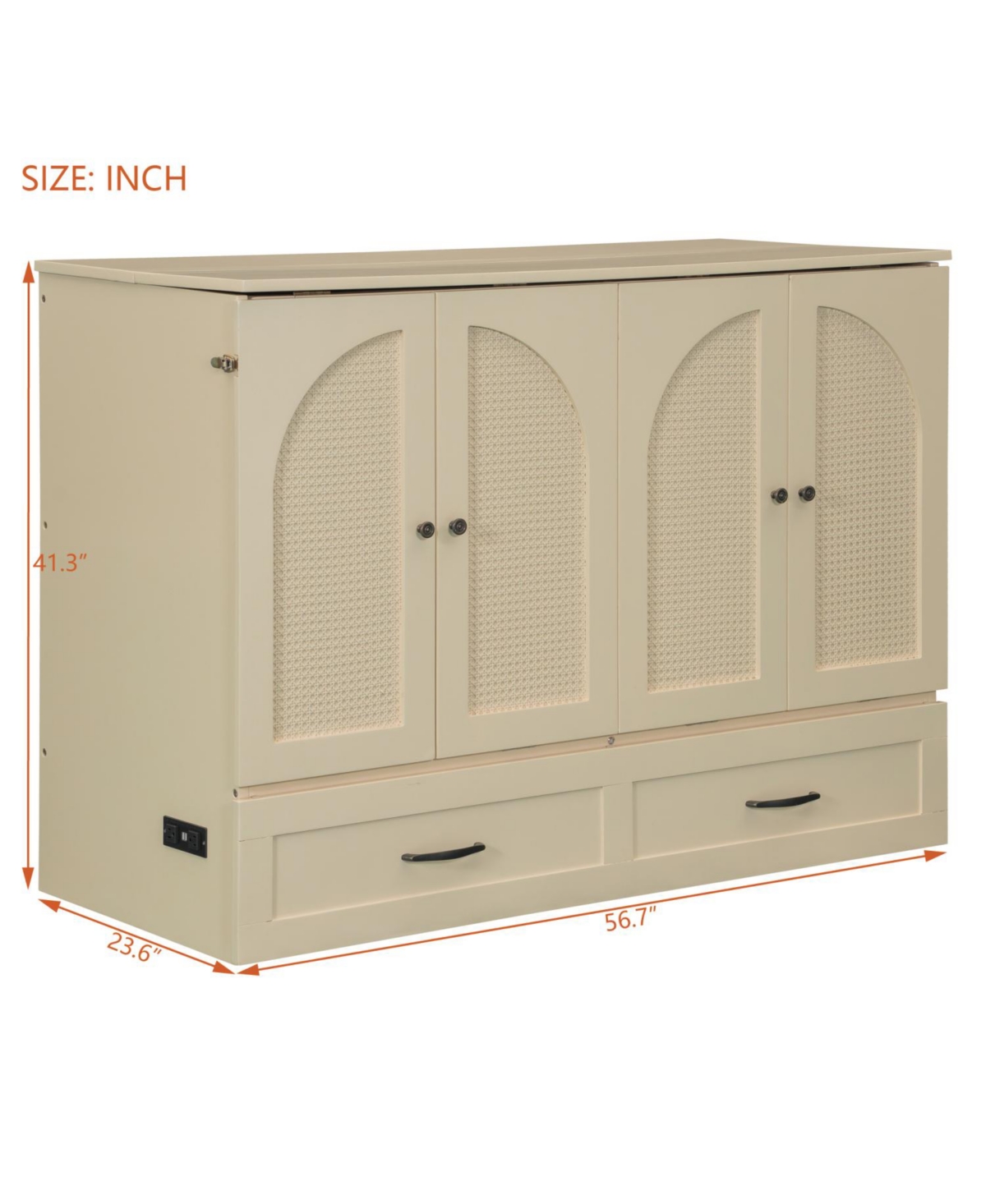 Streamdale Furniture Full Size Murphy Bed with Large Drawers