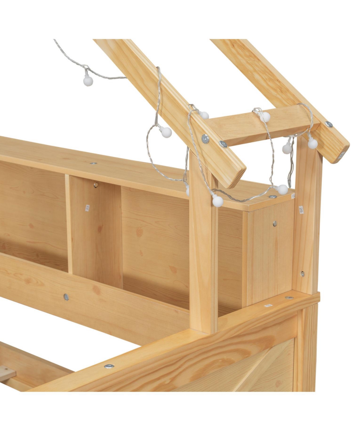 Streamdale Furniture Wood Full House Platform Bed with Led & Storage