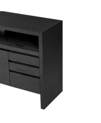 60" Modern Ash Veneer 3-Door Sideboard