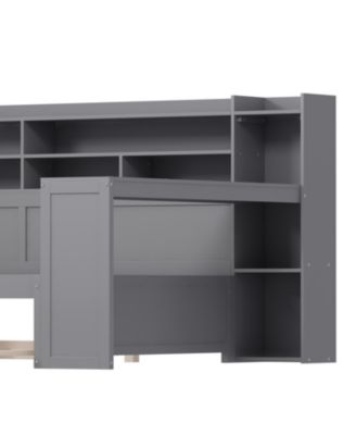 Twin Daybed with Trundle Desk & Shelves