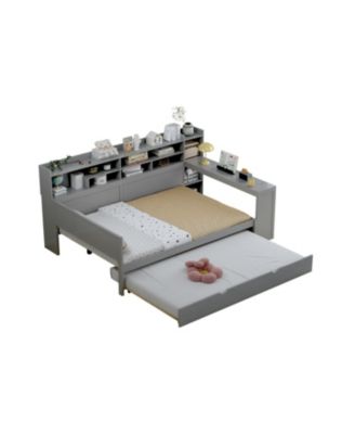 Daybed with Trundle Desk & Shelves