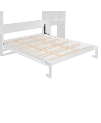 Queen Size Murphy Bed with Desk Vanity and Cabinets