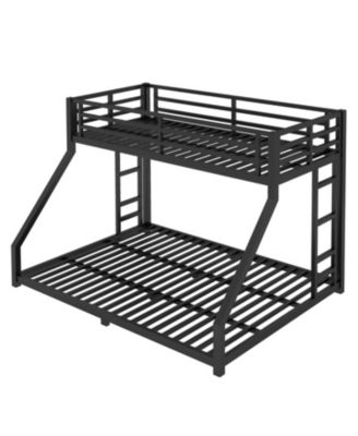 Metal Twin XL/Queen Bunk Bed Noise Reduced Black