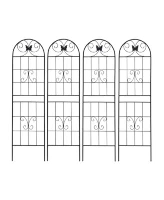 2 Pack Metal Garden Trellis 71" Rustproof Black