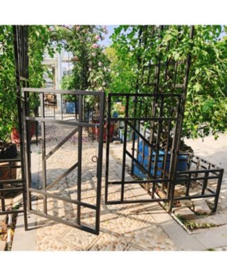 Metal Garden Arch with Gate & Planters