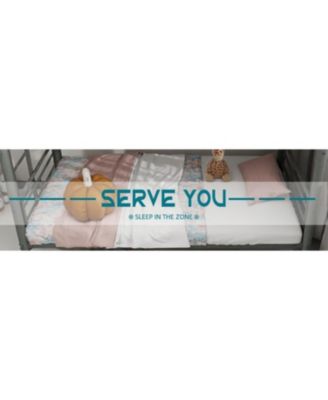 Heavy-Duty Metal Twin Bunk Bed - Silver